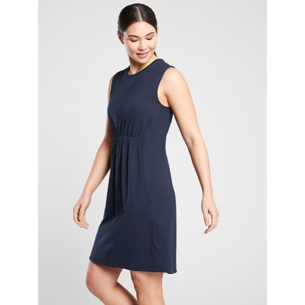 Athleta Navy Blue Sleeveless Elastic Waist Casual‎ Dress XS DEL REY